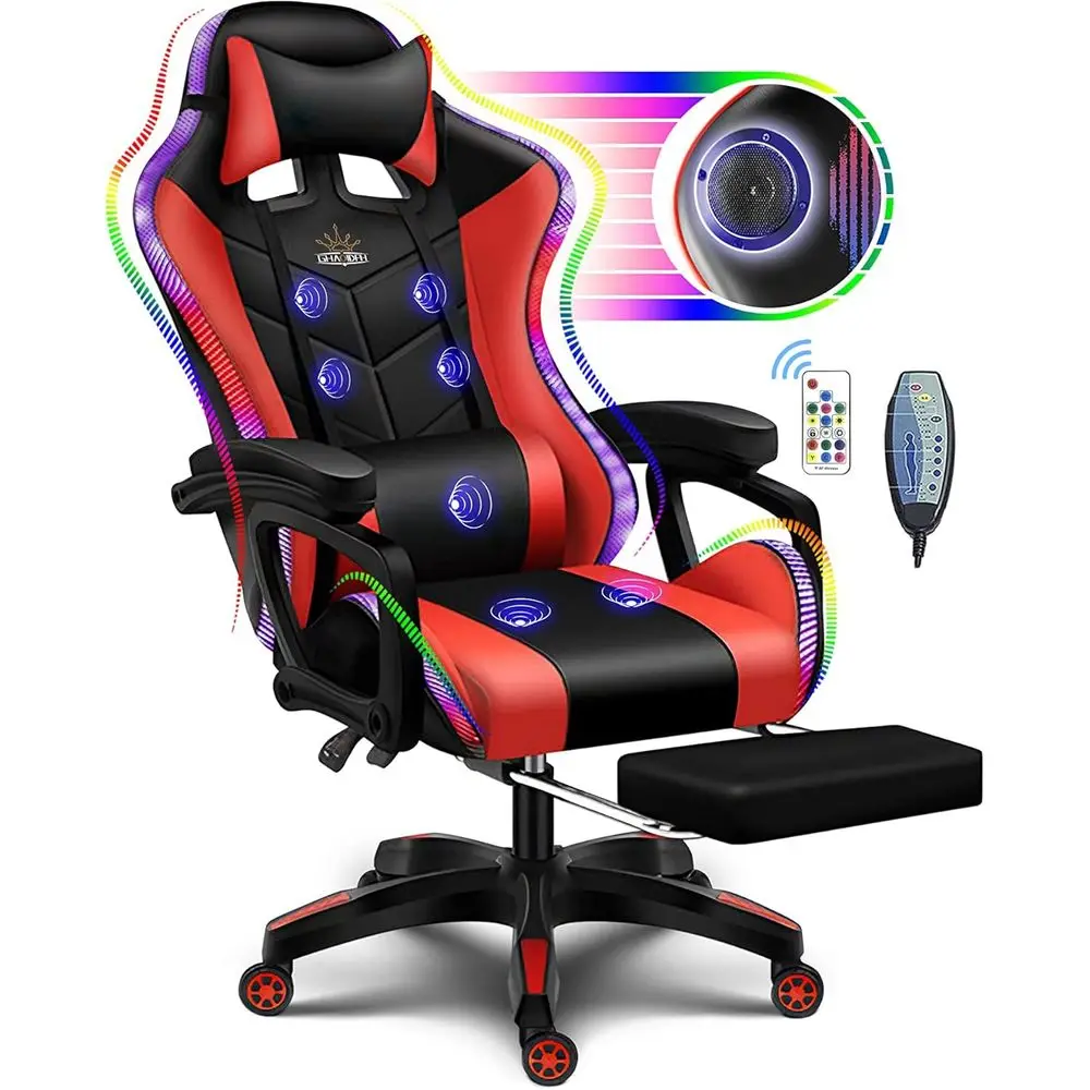 Massage - Kursi Gaming Ergonomis dengan Sandaran Tinggi,